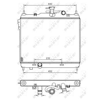 Radiador, refrigeración del motor - NFR 53360