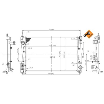 Radiador, refrigeración del motor - NFR 53455