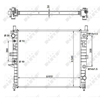 Radiador, refrigeración del motor - NFR 55334