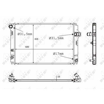 Radiador, refrigeración del motor - NFR 58382