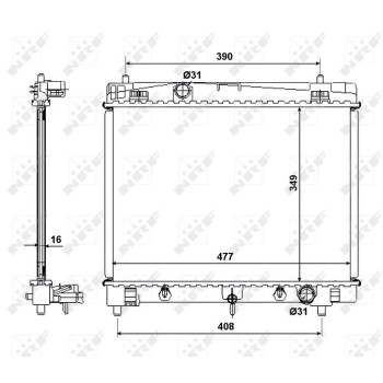 Radiador, refrigeración del motor - NFR 58495
