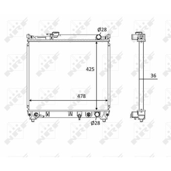 Radiador, refrigeración del motor - NFR 58536