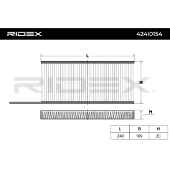Filtro, aire habitáculo - RIDEX 424I0154
