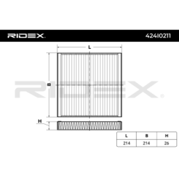 Filtro, aire habitáculo - RIDEX 424I0211