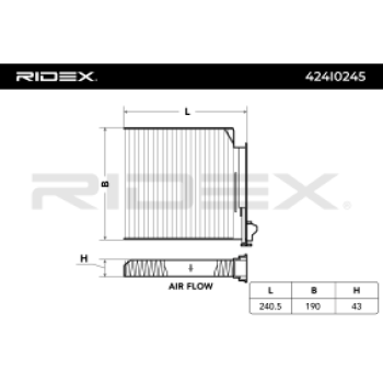 Filtro, aire habitáculo - RIDEX 424I0245