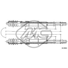 Cable de accionamiento, freno de estacionamiento