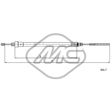 Cable de accionamiento, freno de estacionamiento