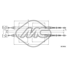 Cable de accionamiento, freno de estacionamiento