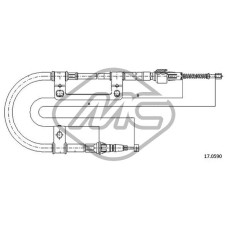 Cable de accionamiento, freno de estacionamiento