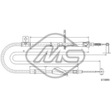 Cable de accionamiento, freno de estacionamiento