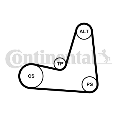 Juego de correas trapeciales poli V - CONTITECH-5PK1135K1
