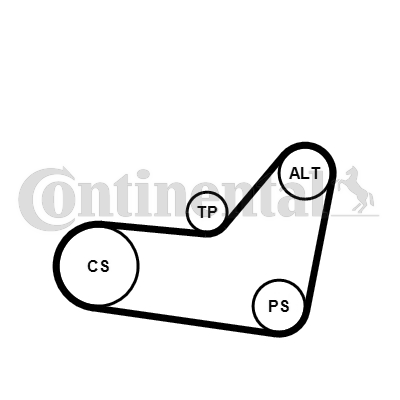 Juego de correas trapeciales poli V - CONTITECH-6PK1080K2 Juego de correas trapeciales poli V - CONTITECH-6PK1080K2