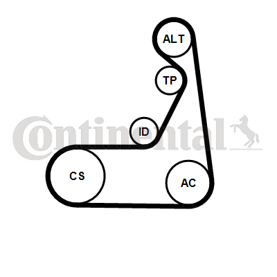 Juego de correas trapeciales poli V - CONTITECH-6PK1173K1 Juego de correas trapeciales poli V - CONTITECH-6PK1173K1