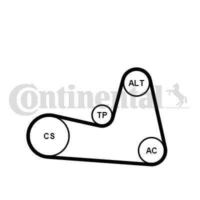 Juego de correas trapeciales poli V - CONTITECH-6PK1200K2