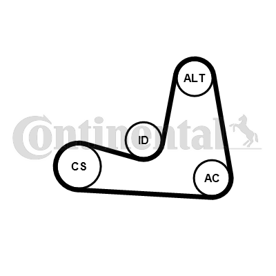 Juego de correas trapeciales poli V - CONTITECH-6PK1200K3