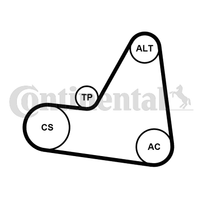 Juego de correas trapeciales poli V - CONTITECH-6PK1680K1