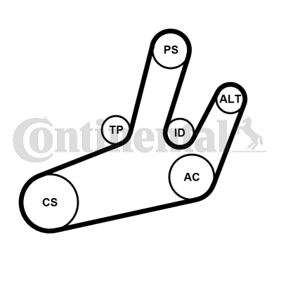 Juego de correas trapeciales poli V - CONTITECH-6PK1780K1 Juego de correas trapeciales poli V - CONTITECH-6PK1780K1