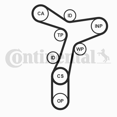 Juego de correas dentadas - CONTITECH-CT1229K2PRO